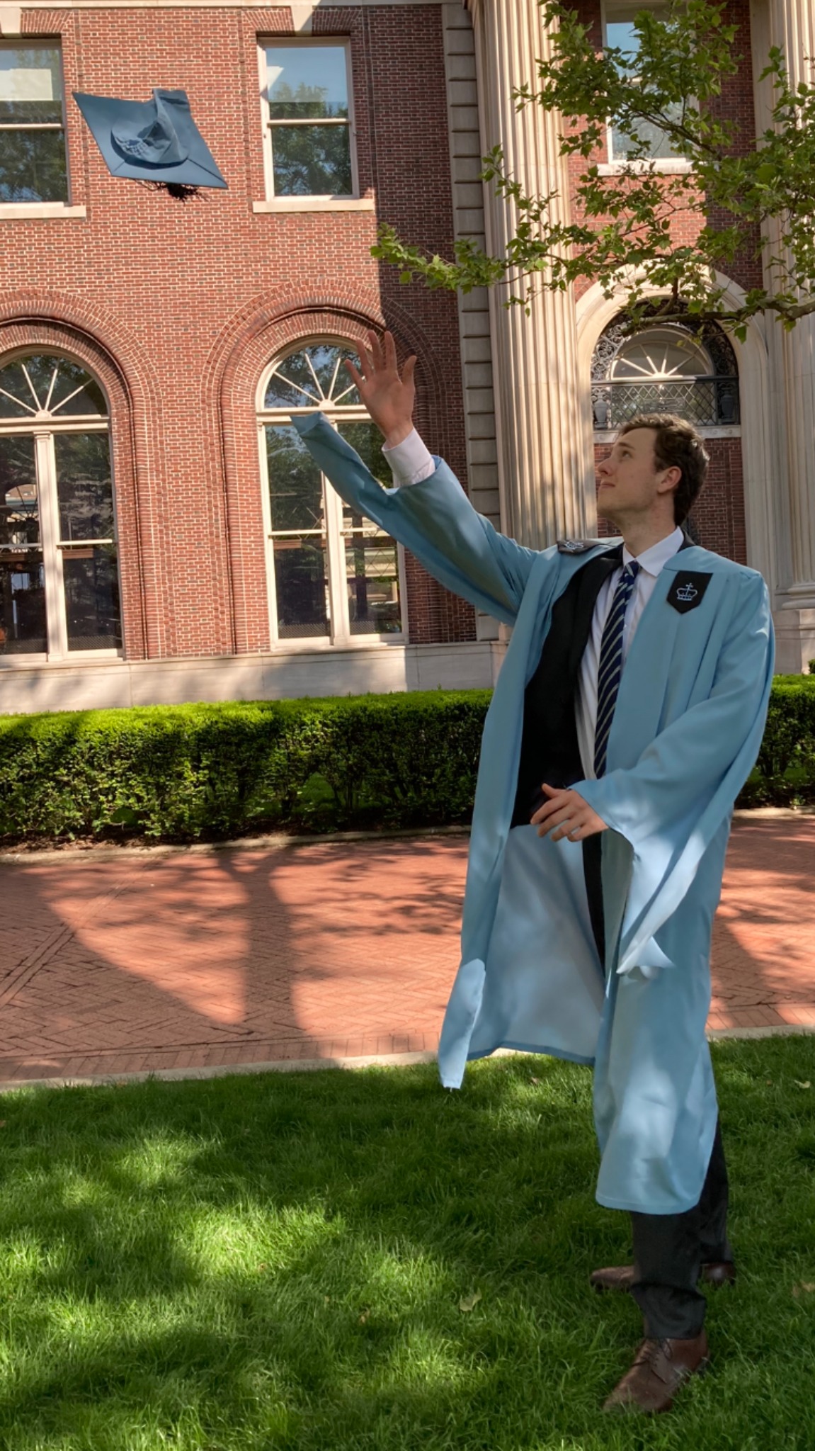 Graduation moment: hat throw